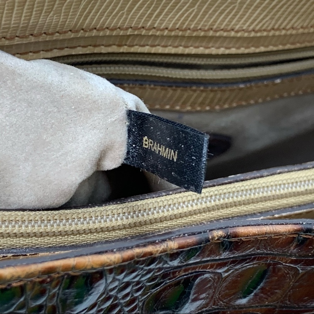 - Brahmin Tricolor Croc Satchel - Picture 11 of 15